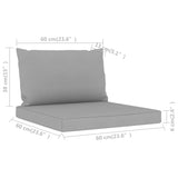 NNEVL Pallet Sofa Cushions 2 pcs Grey Fabric