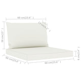 NNEVL Pallet Sofa Cushions 2 pcs Cream White Fabric