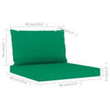 NNEVL Pallet Sofa Cushions 2 pcs Green Fabric