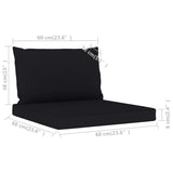 NNEVL Pallet Sofa Cushions 2 pcs Black Fabric