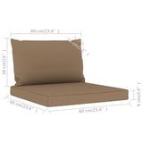 NNEVL Pallet Sofa Cushions 2 pcs Taupe Fabric