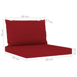 NNEVL Pallet Sofa Cushions 2 pcs Wine Red Fabric