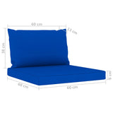 NNEVL Pallet Sofa Cushions 2 pcs Blue Fabric