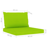 NNEVL Pallet Sofa Cushions 2 pcs Bright Green Fabric