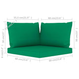 NNEVL Pallet Sofa Cushions 3 pcs Green Fabric
