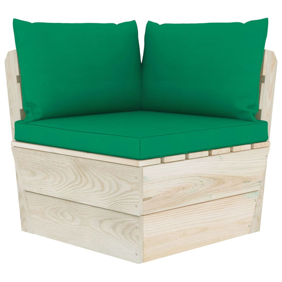 NNEVL Pallet Sofa Cushions 3 pcs Green Fabric