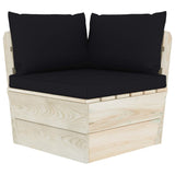 NNEVL Pallet Sofa Cushions 3 pcs Black Fabric