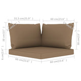 NNEVL Pallet Sofa Cushions 3 pcs Taupe Fabric
