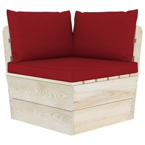 NNEVL Pallet Sofa Cushions 3 pcs Wine Red Fabric