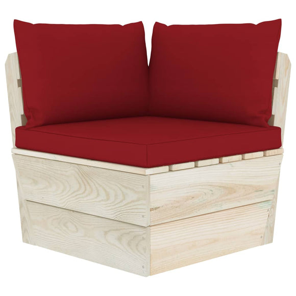 NNEVL Pallet Sofa Cushions 3 pcs Wine Red Fabric