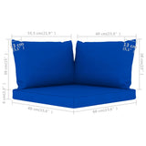 NNEVL Pallet Sofa Cushions 3 pcs Blue Fabric