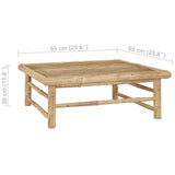 NNEVL 2 Piece Garden Lounge Set with Dark Grey Cushions Bamboo