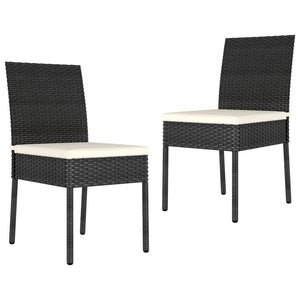 NNEVL Garden Dining Chairs 2 pcs Poly Rattan Black