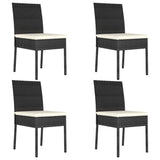 NNEVL Garden Dining Chairs 4 pcs Poly Rattan Black