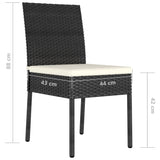 NNEVL Garden Dining Chairs 4 pcs Poly Rattan Black