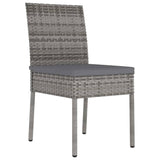 NNEVL Garden Dining Chairs 2 pcs Poly Rattan Grey