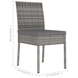 NNEVL Garden Dining Chairs 2 pcs Poly Rattan Grey