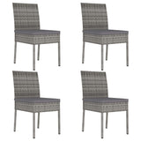 NNEVL Garden Dining Chairs 4 pcs Poly Rattan Grey