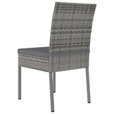 NNEVL Garden Dining Chairs 4 pcs Poly Rattan Grey
