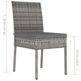 NNEVL Garden Dining Chairs 4 pcs Poly Rattan Grey