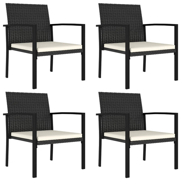 NNEVL Garden Dining Chairs 4 pcs Poly Rattan Black