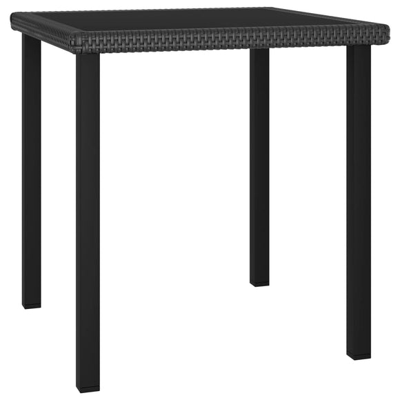NNEVL Garden Dining Table Black 70x70x73 cm Poly Rattan