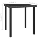 NNEVL Garden Dining Table Black 70x70x73 cm Poly Rattan