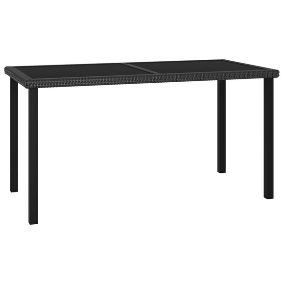 NNEVL Garden Dining Table Black 140x70x73 cm Poly Rattan