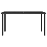 NNEVL Garden Dining Table Black 140x70x73 cm Poly Rattan