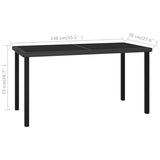 NNEVL Garden Dining Table Black 140x70x73 cm Poly Rattan