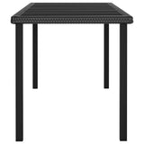 NNEVL Garden Dining Table Black 180x70x73 cm Poly Rattan