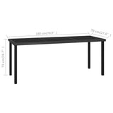 NNEVL Garden Dining Table Black 180x70x73 cm Poly Rattan