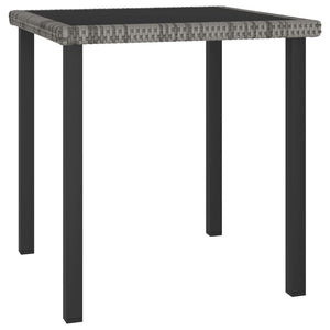NNEVL Garden Dining Table Grey 70x70x73 cm Poly Rattan
