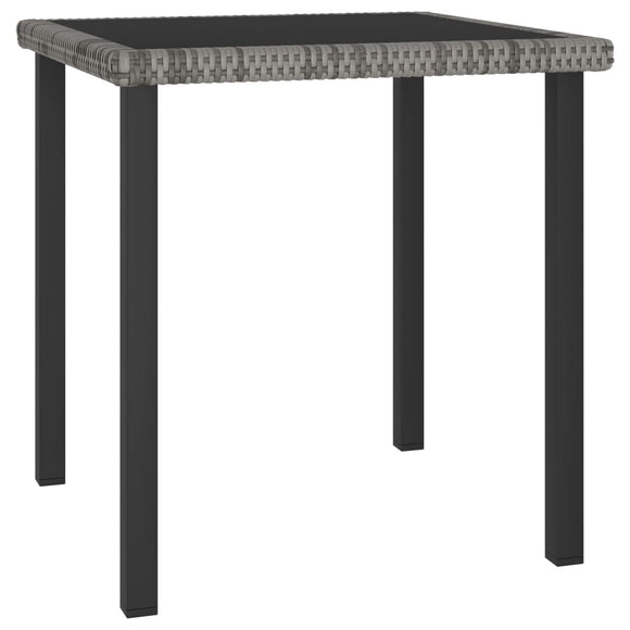 NNEVL Garden Dining Table Grey 70x70x73 cm Poly Rattan