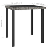NNEVL Garden Dining Table Grey 70x70x73 cm Poly Rattan
