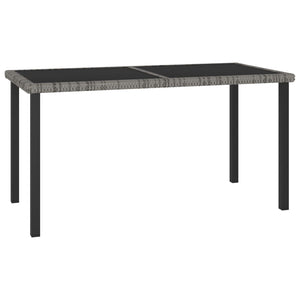 NNEVL Garden Dining Table Grey 140x70x73 cm Poly Rattan