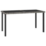 NNEVL Garden Dining Table Grey 140x70x73 cm Poly Rattan