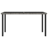 NNEVL Garden Dining Table Grey 140x70x73 cm Poly Rattan