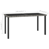 NNEVL Garden Dining Table Grey 140x70x73 cm Poly Rattan