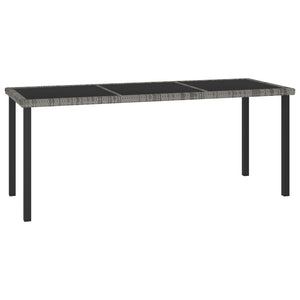 NNEVL Garden Dining Table Grey 180x70x73 cm Poly Rattan