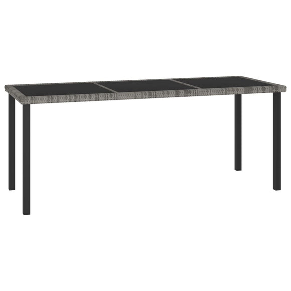 NNEVL Garden Dining Table Grey 180x70x73 cm Poly Rattan