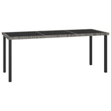 NNEVL Garden Dining Table Grey 180x70x73 cm Poly Rattan