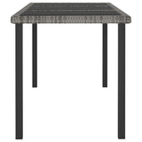 NNEVL Garden Dining Table Grey 180x70x73 cm Poly Rattan