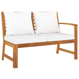 NNEVL 4 Piece Garden Lounge Set with Cushion Cream Solid Acacia Wood