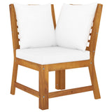 NNEVL 4 Piece Garden Lounge Set with Cushion Cream Solid Acacia Wood