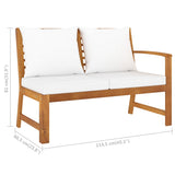 NNEVL 4 Piece Garden Lounge Set with Cushion Cream Solid Acacia Wood