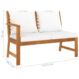 NNEVL 5 Piece Garden Lounge Set with Cushion Cream Solid Acacia Wood
