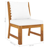 NNEVL 4 Piece Garden Lounge Set with Cushion Cream Solid Acacia Wood