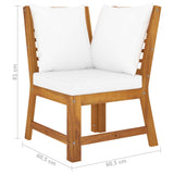 NNEVL 4 Piece Garden Lounge Set with Cushion Cream Solid Acacia Wood