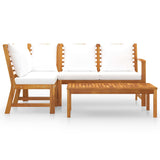 NNEVL 4 Piece Garden Lounge Set with Cushion Cream Solid Acacia Wood
